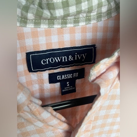 Crown & Ivy Button Up Mens S Classic Fit Long Sleeve Collared Shirt - Picture 2 of 6